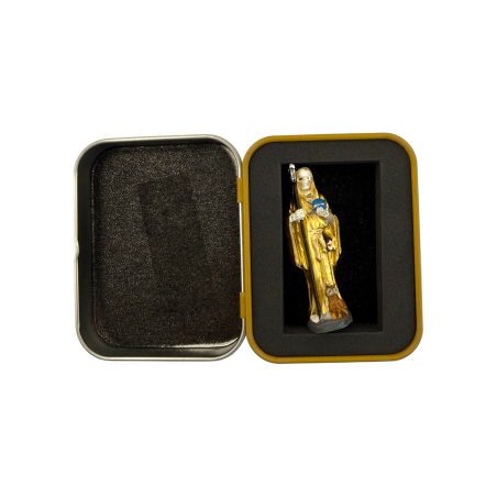 Figurine en résine Santa Muerte dorée 5 cm en étain
