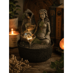 Gaia Moder Jord Resin Vattenfontän med Ljus 20x20x25cm
