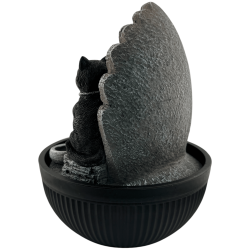 猫用樹脂製噴水、ウィッカ、五芒星とライト付き、21x21x25cm