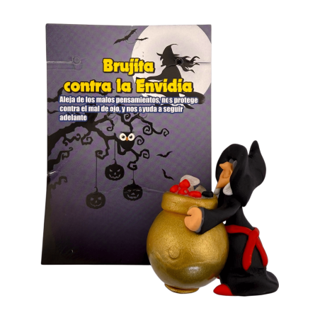 Little Witch Against Envy with Cauldron 6x5cm - Esoteric Amulet