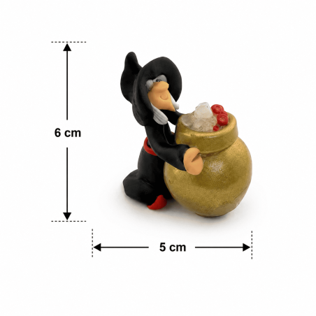 Little Witch Against Envy with Cauldron 6x5cm - Esoteric Amulet