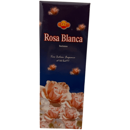 SAC White Rose Räucherstäbchen – Schachtel mit 6 sechseckigen Packungen à 20 Stäbchen, insgesamt 120 Räucherstäbchen