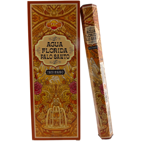 Incienso SAC Agua Florida Palo Santo - Caja de 6 paquetes hexagonales de 20 barritas 120 barritas de incienso