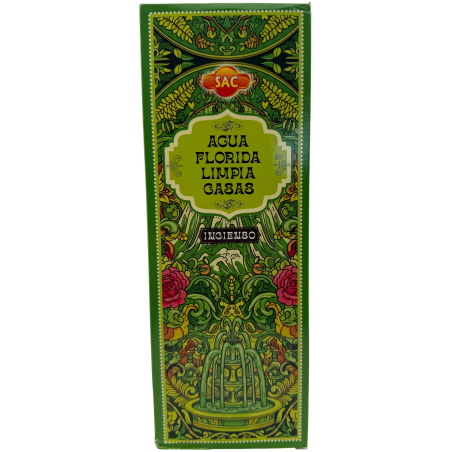SAC Florida Water Incense Cleans Houses - Box of 6 hexagonal packs of 20 sticks each, 120 incense sticks