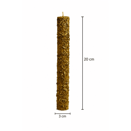 Honey Candle with Rue - 100% Genuine Beeswax - Protection, Spell Breaking and Purification