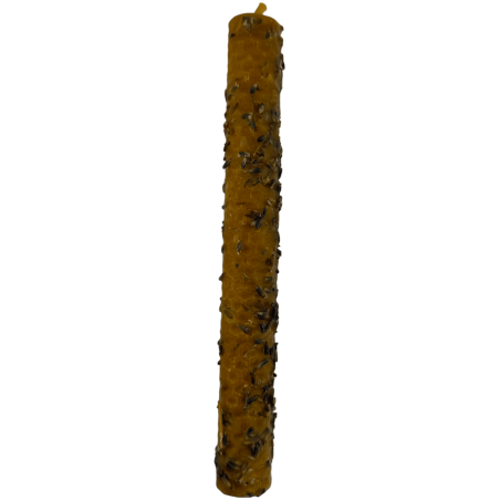 Candela al miele e lavanda - 100% cera d'api autentica - Pace, serenità, guarigione e armonizzazione.