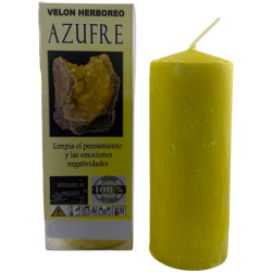 Herbal Sulfur Candle - Esoteric Candle 14x6cm - Cleanses negative thoughts and emotions