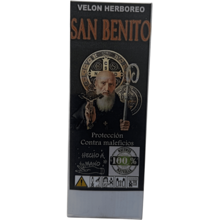 Świeca ziołowa Świętego Benedykta - Świeca ezoteryczna 14x6cm - Ochrona przed klątwami