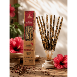 علبة بخور الكركديه العضوي AROMA ناتشر - 12 علبة تحتوي كل منها على 8 أعواد سميكة