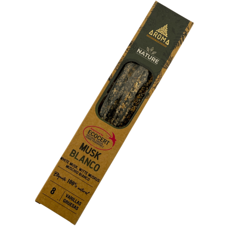 Organic White Musk Incense AROMA Nature - 8 sticks, 1 hour duration