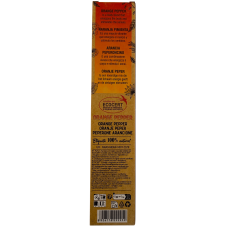 Lot de 3 encens bio au poivre orange AROMA Nature - 8 bâtonnets, durée 1 heure