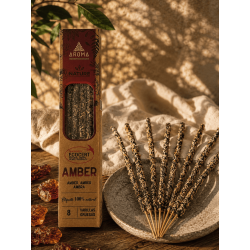 Coffret d'encens à l'ambre bio AROMA Nature - 12 boîtes de 8 bâtonnets épais