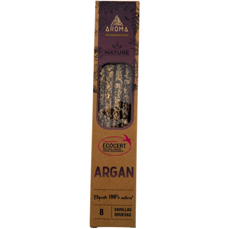 بخور AROMA ناتشر العضوي برائحة الأرغان - 8 أعواد، مدة احتراق ساعة واحدة