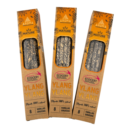 Pack 3x Incienso Orgánico Ylang Ylang AROMA Nature - 8 varillas 1h duración