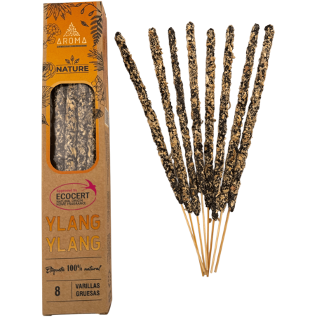 Pacote com 3 Incensos Orgânicos de Ylang Ylang AROMA Nature - 8 varetas, duração de 1 hora