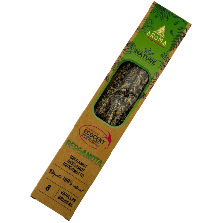 Encens AROMA Nature Bio Bergamote - 8 bâtonnets, durée 1 heure