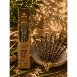 オーガニックスイートグラスインセンスAROMA Nature - 8本入り、持続時間1時間