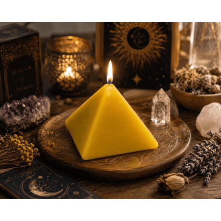 Yellow Pyramid Candle 10x10x7 - Esoteric Candle