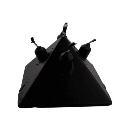 Pyramid Candle with 5 Wicks, Black, 10x10x7 cm - Esoteric Candle
