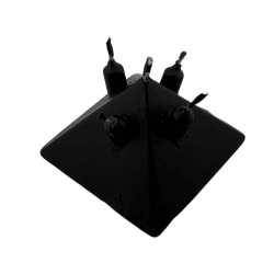 شمعة هرمية بخمس فتائل، سوداء، 10×10×7 سم - شمعة باطنية