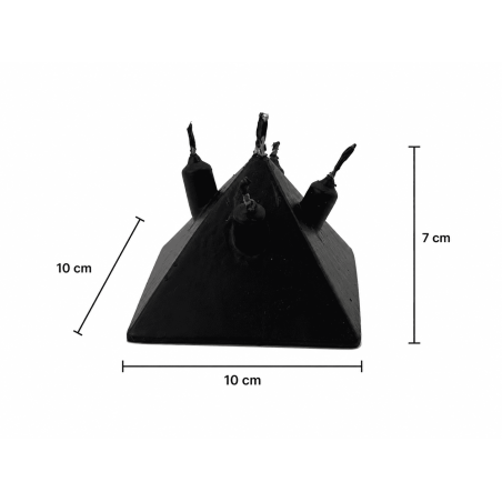 Pyramid Candle with 5 Wicks, Black, 10x10x7 cm - Esoteric Candle