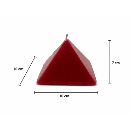 Bougie pyramide rouge 10x10x7 - Bougie ésotérique
