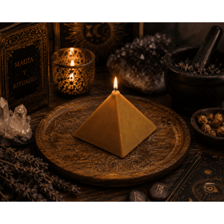 Espelma Piràmide Mel 10x10x7 - Espelma Esotèrica