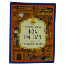 Rückfluss-Räucherkegel Aromen Indiens SREE VANI India Darshan Golden India - Packung mit 10 Rückfluss-Räucherkegeln