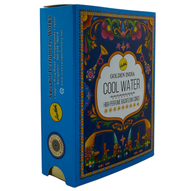 SREE VANI India Cool Water Golden India Backflow rökelsekottar - 10-pack blackflowkottar
