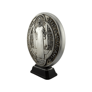 Resin figurine of a Saint Benedict medal, 23cm