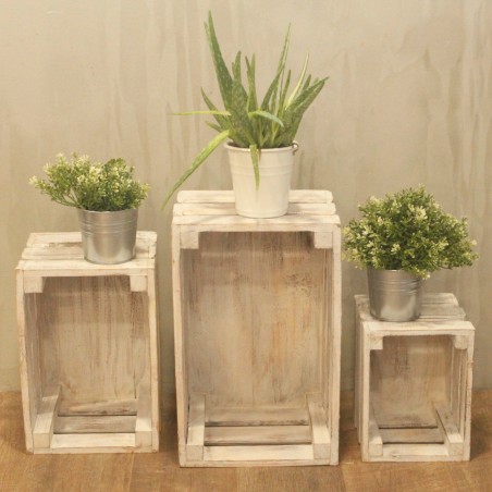 Caixa de fruites set de 3 - Blanc