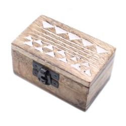 Witte houten kist - 3x1,5 pillendoosje met...