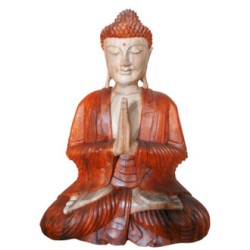Statue de Bouddha sculptée à la main - 30cm...