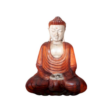 Hand Carved Buddha Statue - 40cm Hands Down