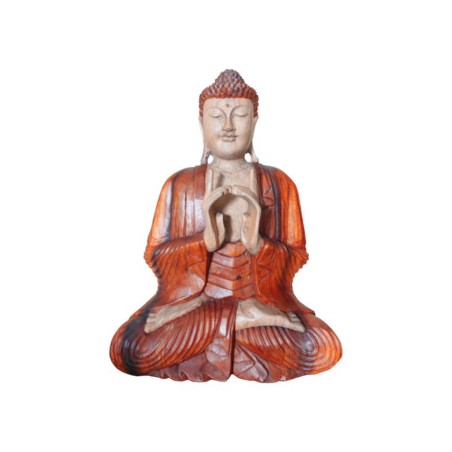 Statuie Buddha sculptată manual - 60cm două mâini