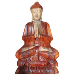 Statuia lui Buddha sculptată manual - 80cm Bun...