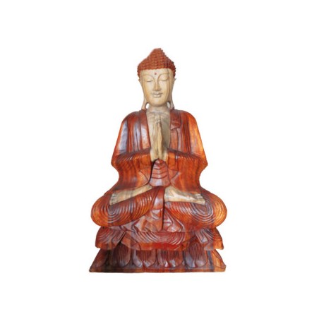Hand Carved Buddha Statue - 80cm Welcome