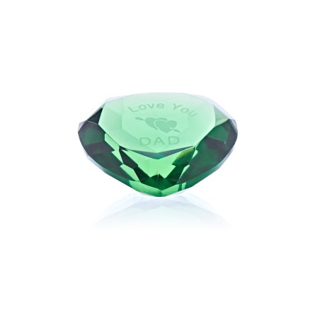 50mm diamante verde CORAZÓN + I LOVE YOU DAD