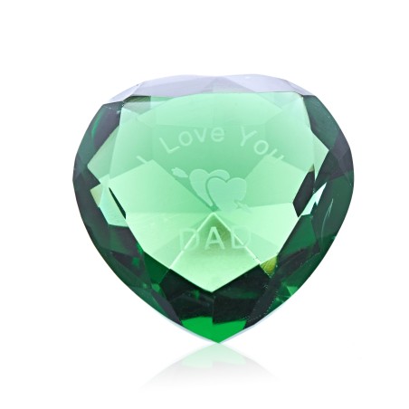 Diamante verde 50mm CUORE + TI AMO PAPÀ
