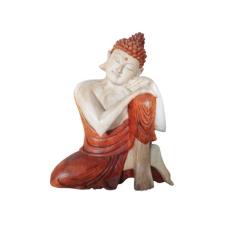 Statua di Buddha intagliata a mano - 25 cm Pensiero
