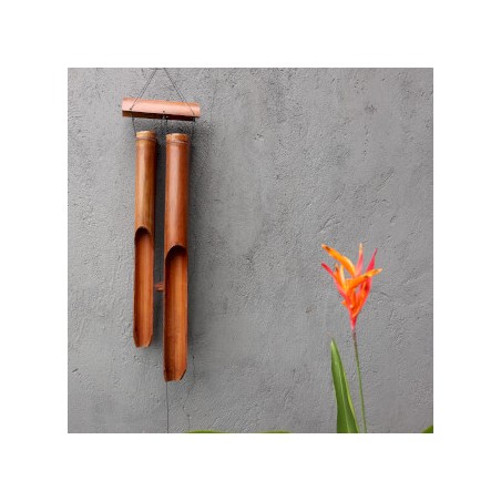 Cloche en bambou - Finition naturelle - 4 grands tubes