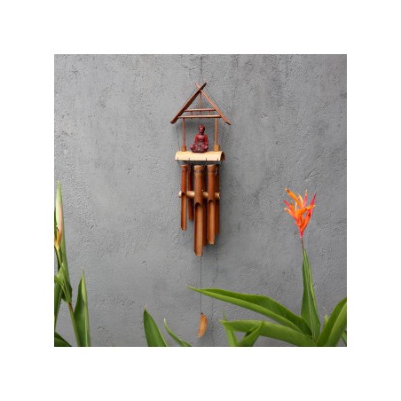 Bamboe Bel - Natuurlijke Afwerking - Bruine Boeddha 6 Buizen