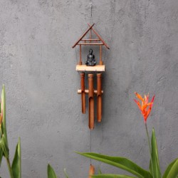 Cloche en bambou - Finition naturelle - Bouddha...