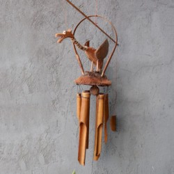 Campanilla de bambú - Acabado natural - Dragón...