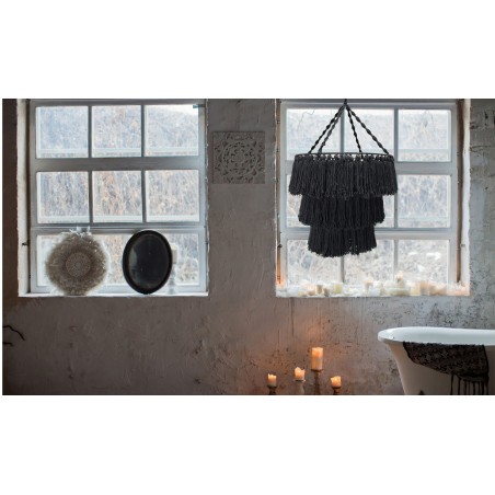Lustre Macramê Suave - Preto