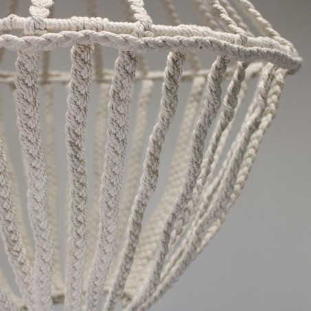 Large macramé drop candlestick - Natural
