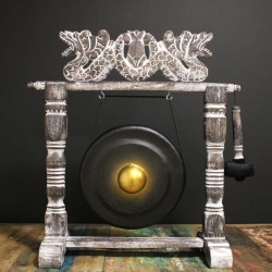 Pequeño Gong de Meditación con Soporte - 25cm - Negro