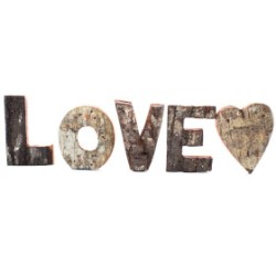 Juego de Letras Corteza Rústica - LOVE (4x3) -...