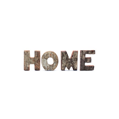 Rustic Bark Letter Game - HOME (4x3) - Small 7cm