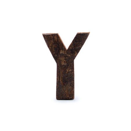 Rustic Bark Letter - "P" (12) - Small 7cm